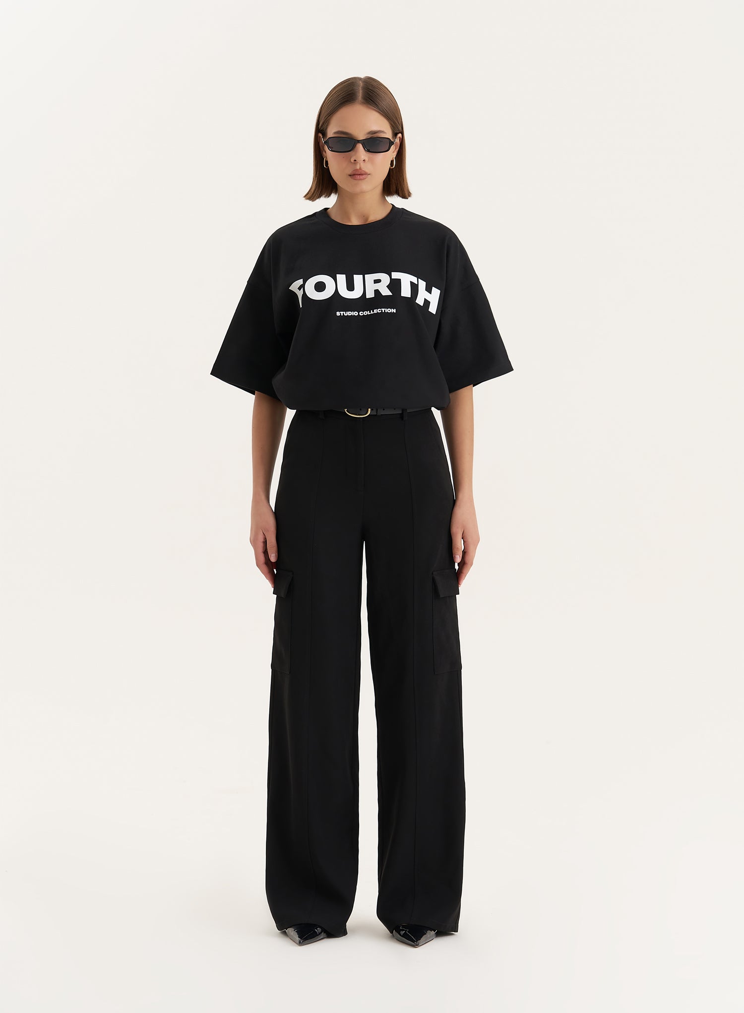 Black Fourth Branded Oversized T-Shirt